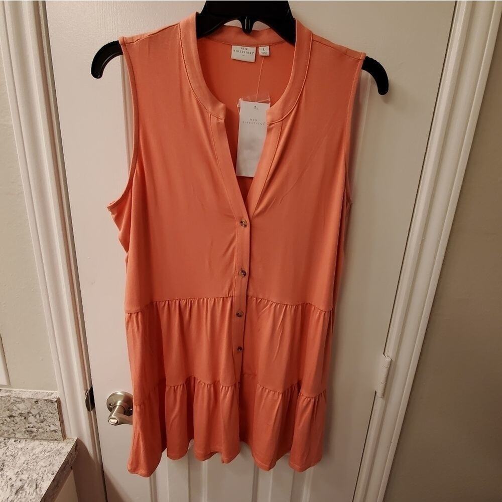 NEW DIRECTIONS super soft‎ peplum tank top plus size XXL XL